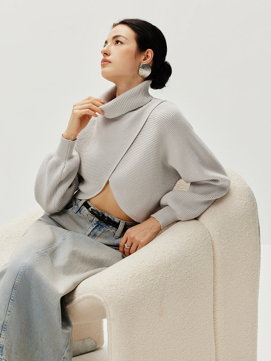 Turtleneck Batwing Sleeve Sweater  Liora Lane Boutique Sweaters