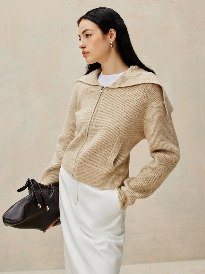 Zipper Pluffy Knit Outerwear  Liora Lane Boutique Knit Outerwear