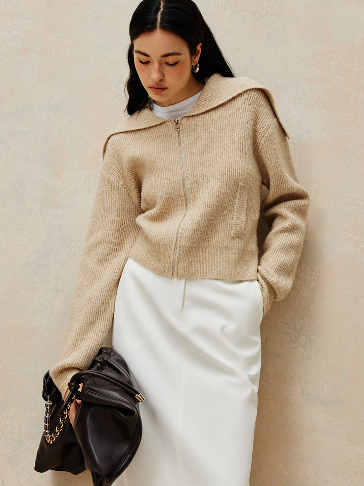 Zipper Pluffy Knit Outerwear  Liora Lane Boutique Knit Outerwear