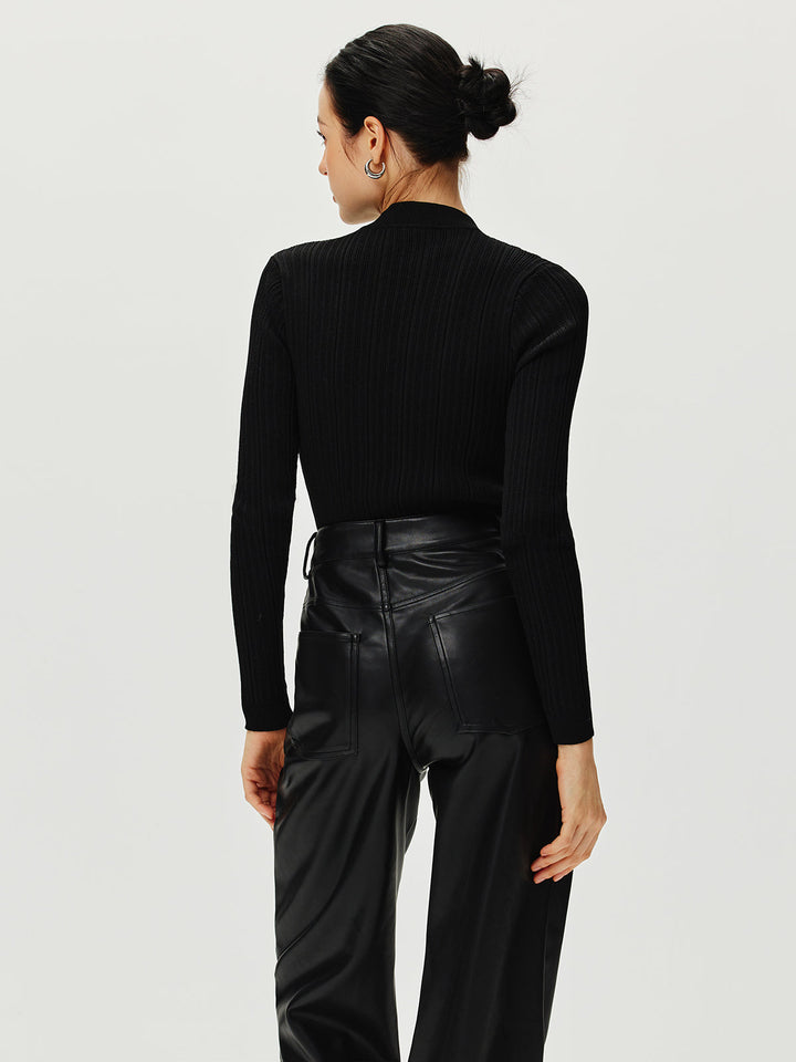 Ribbed Metal Knotted Sweater  Liora Lane Boutique Sweaters