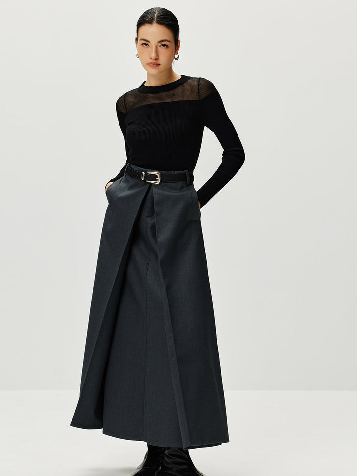 Semi-Sheer Panel Sweater  Liora Lane Boutique Sweaters