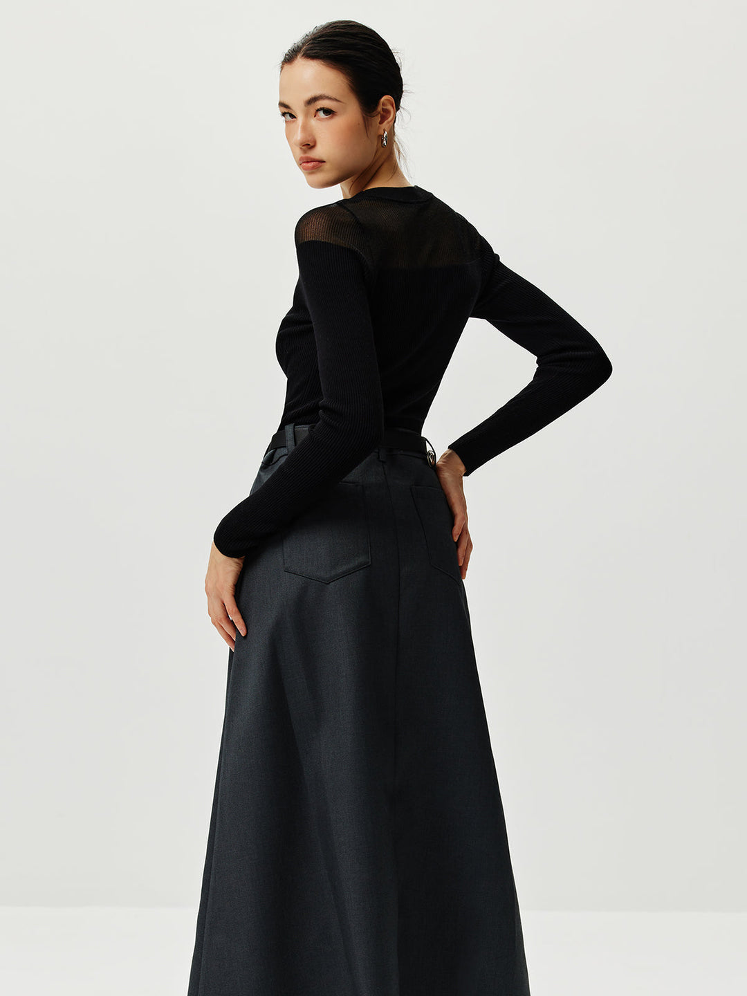 Semi-Sheer Panel Sweater  Liora Lane Boutique Sweaters