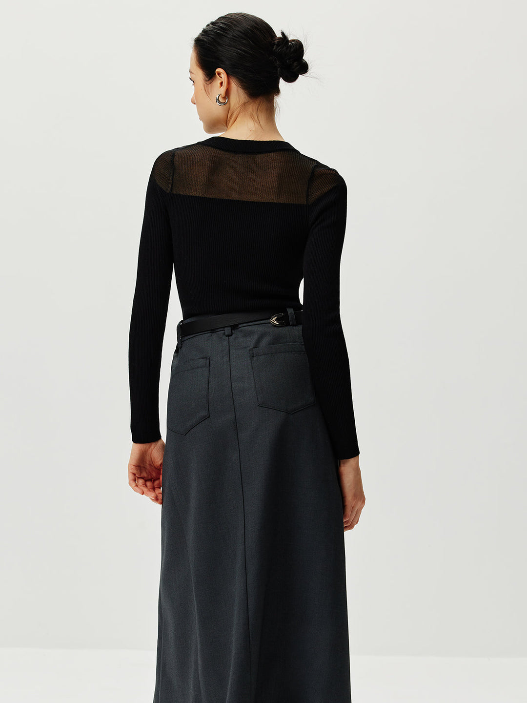 Semi-Sheer Panel Sweater  Liora Lane Boutique Sweaters