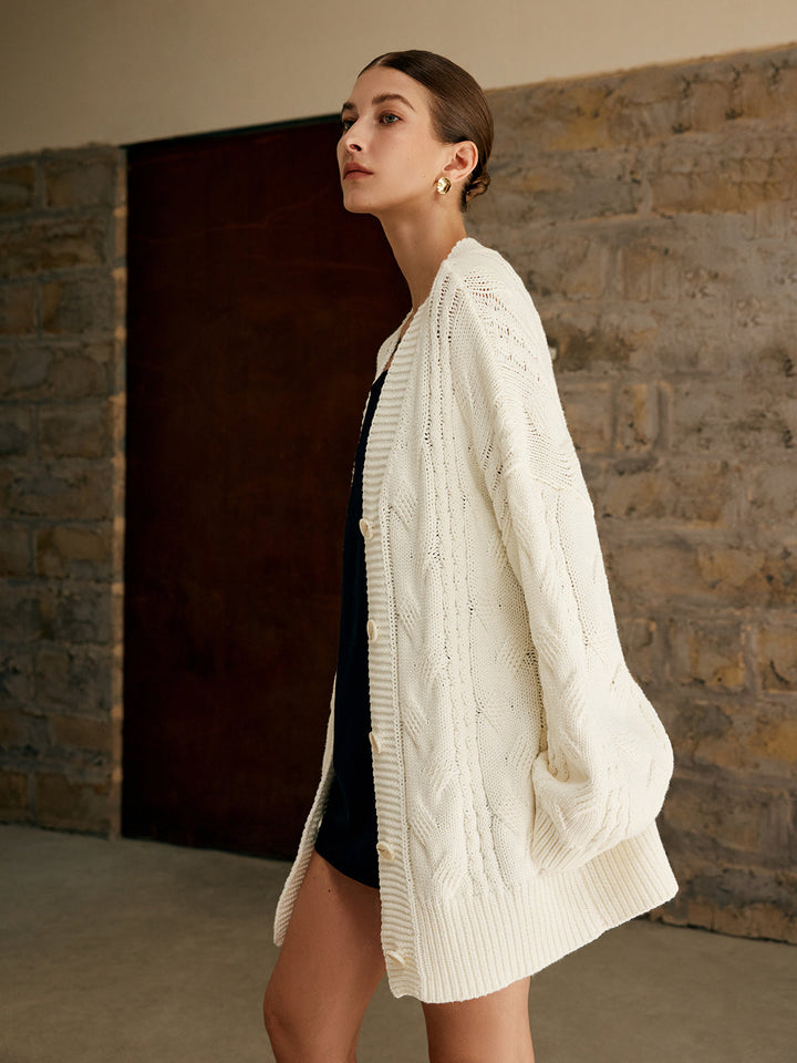 Oversized Cable Knit Outwear  Liora Lane Boutique Knit Outerwear