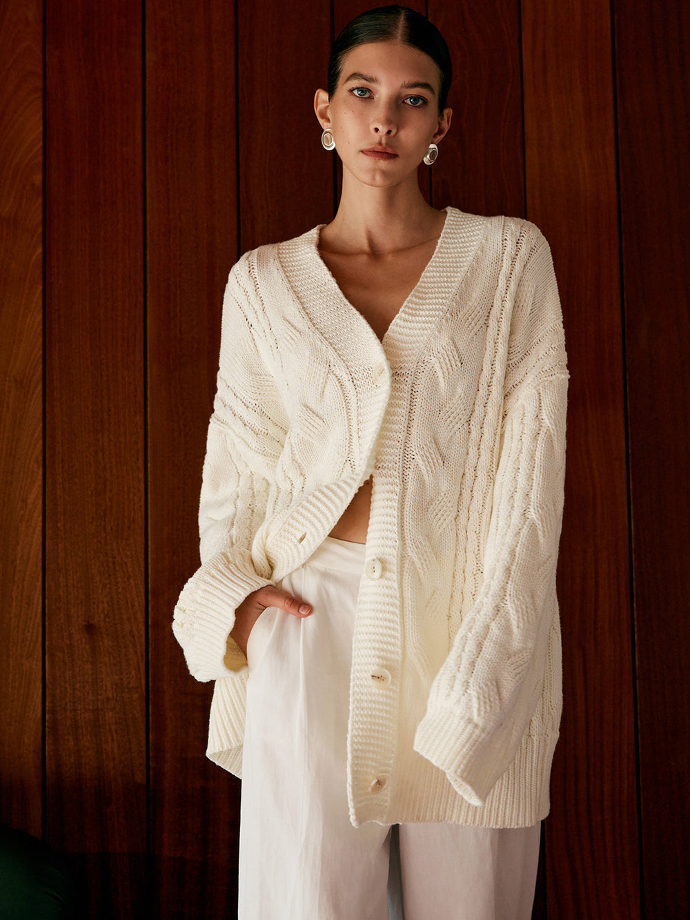 Oversized Cable Knit Outwear  Liora Lane Boutique Knit Outerwear