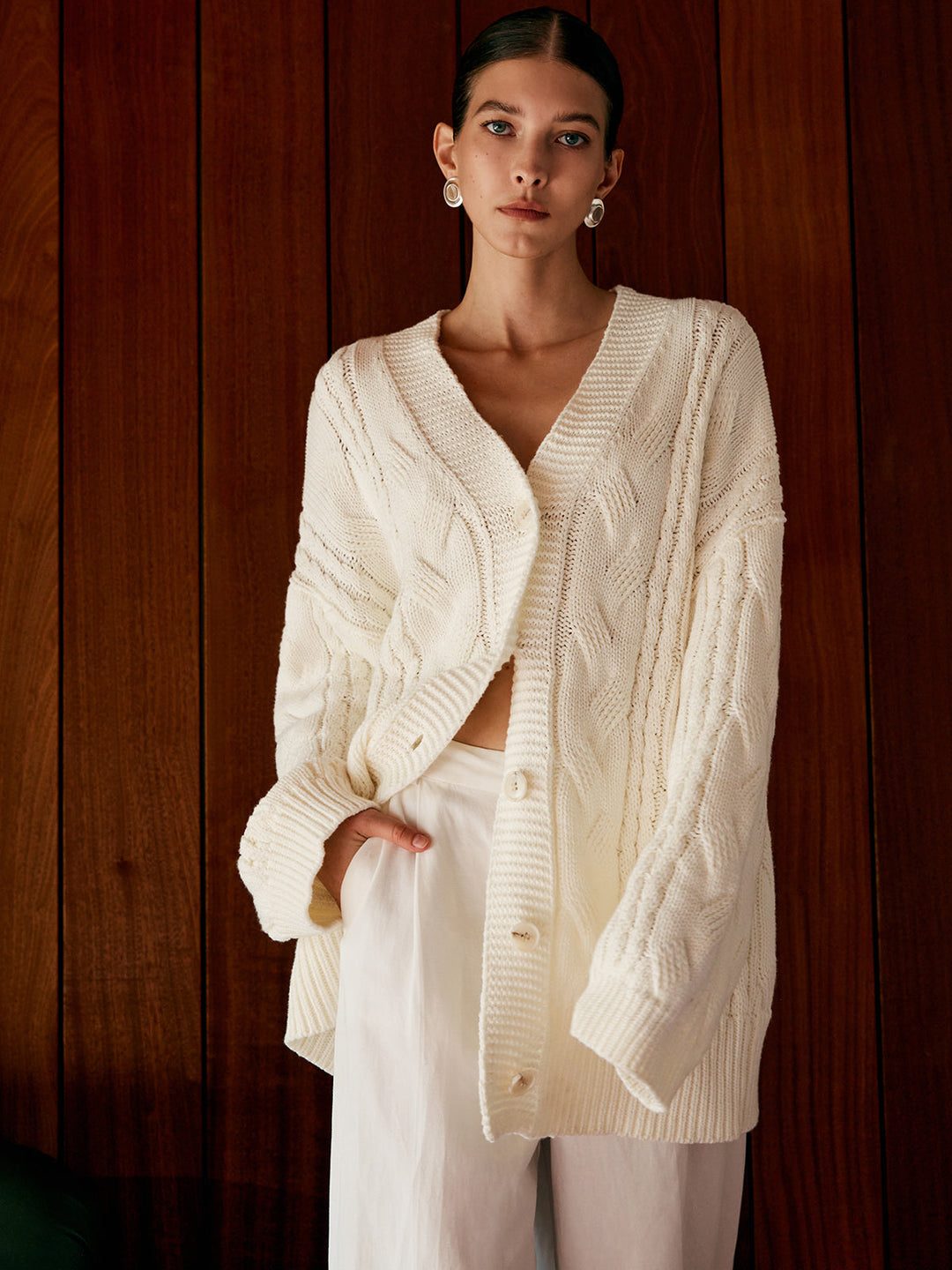 Oversized Cable Knit Outwear  Liora Lane Boutique Knit Outerwear