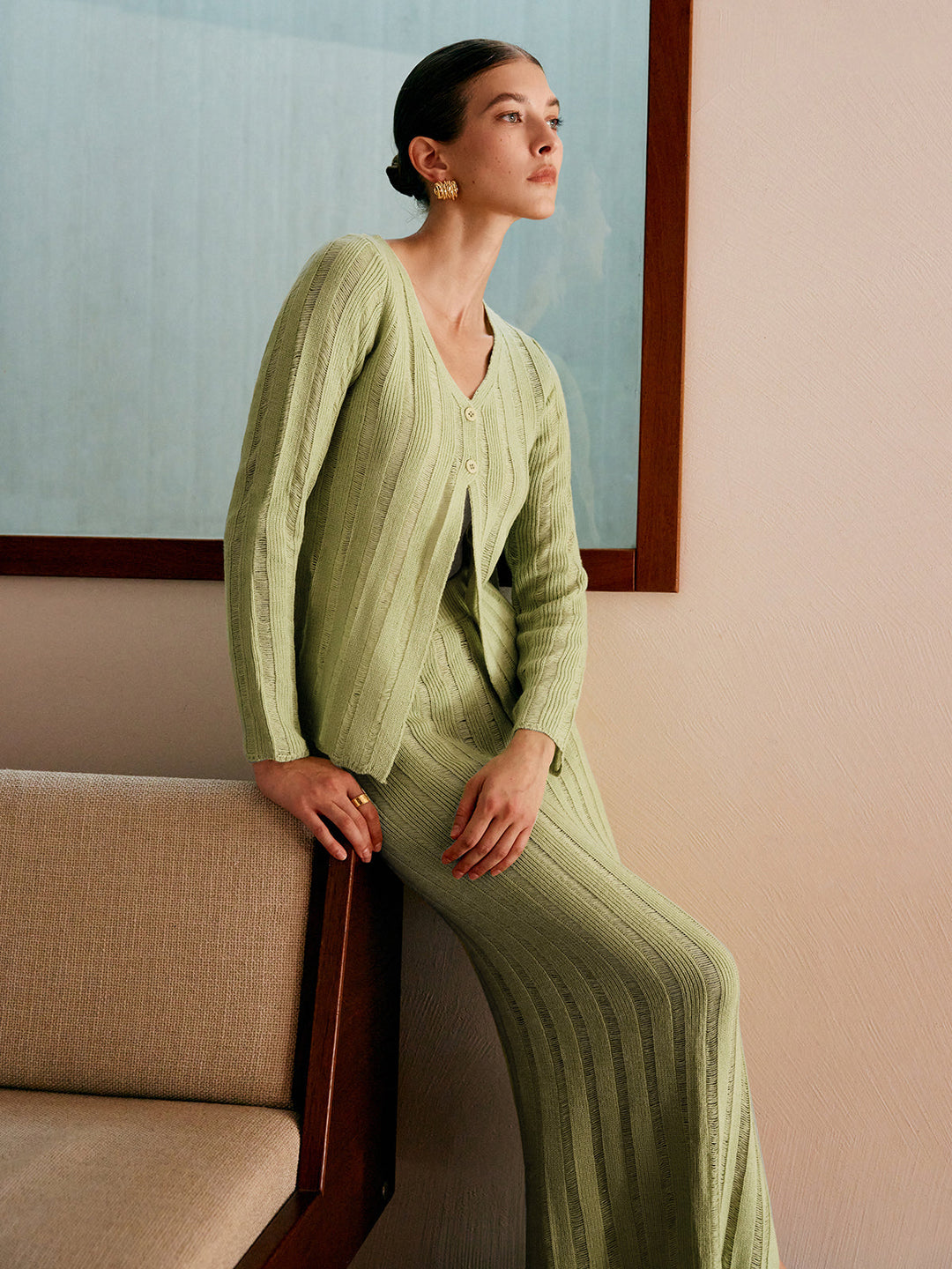 Ribbed Split Sweater Co-ords  Liora Lane Boutique Sweater Co-ords