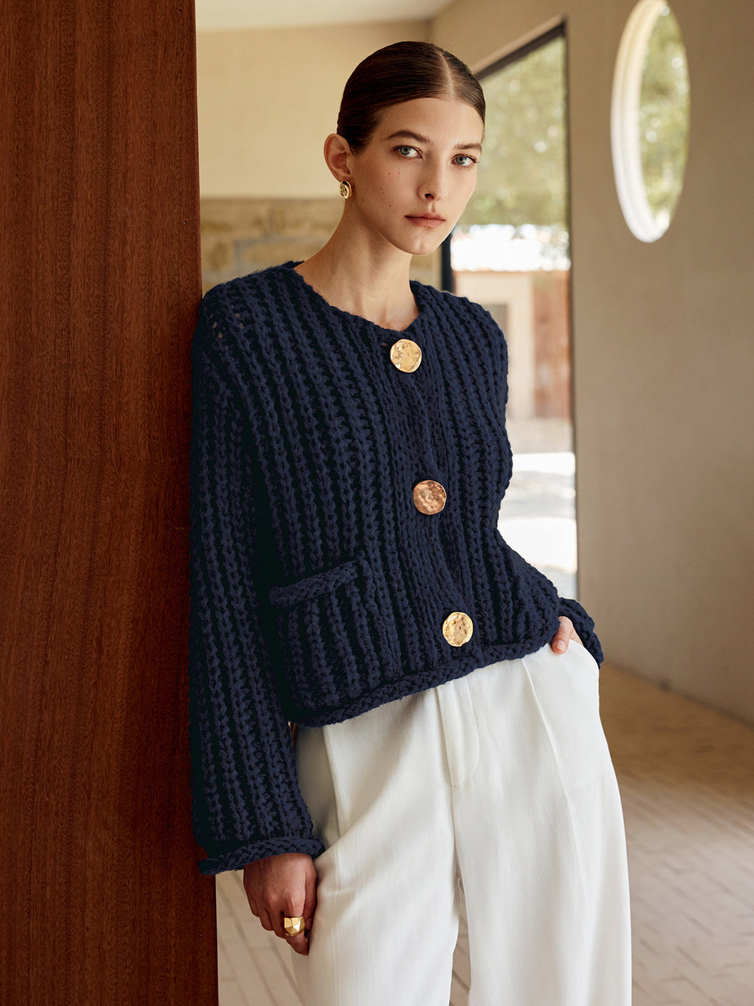 Plain Button Knit Cardigan  Liora Lane Boutique Cardigans