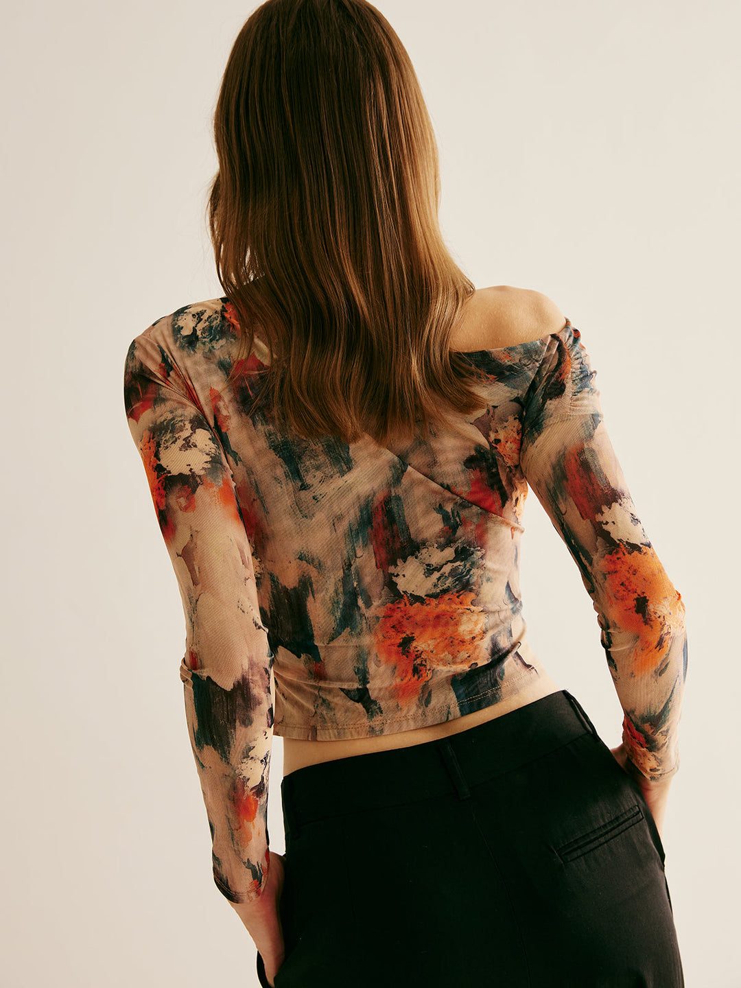 Retro Asymmetrical Collar Crop T-Shirt  Liora Lane Boutique T-Shirts