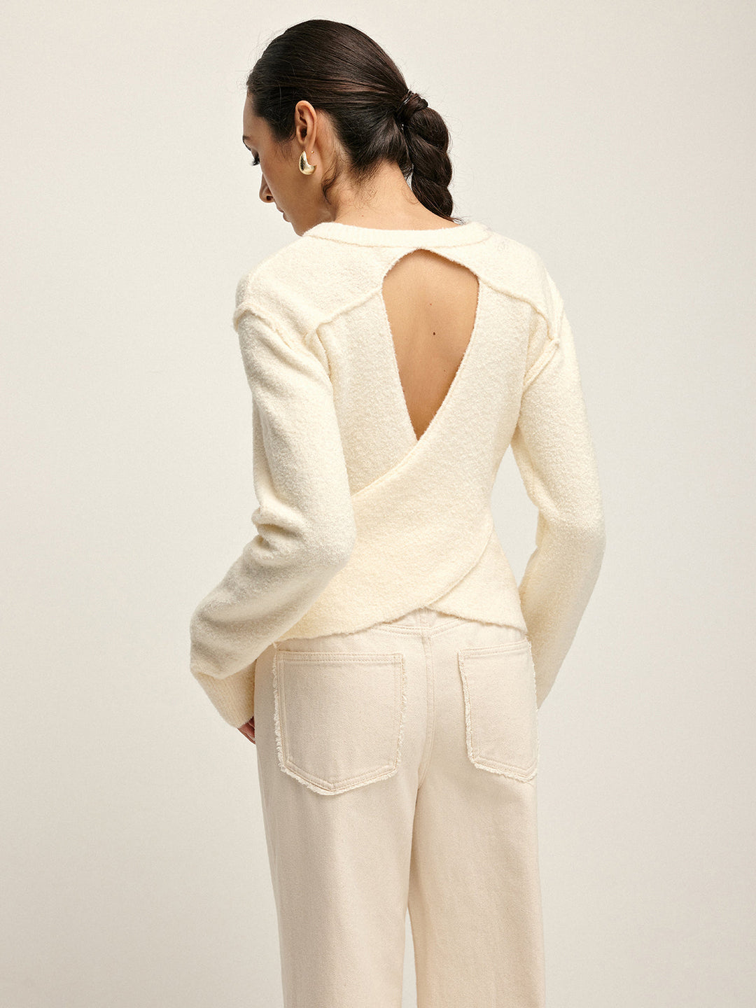 Plain Cutout Cozy Knit Top  Liora Lane Boutique Knit Tops