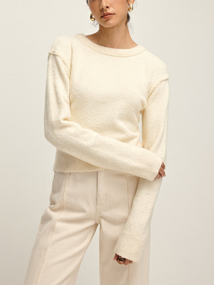 Plain Cutout Cozy Knit Top  Liora Lane Boutique Knit Tops