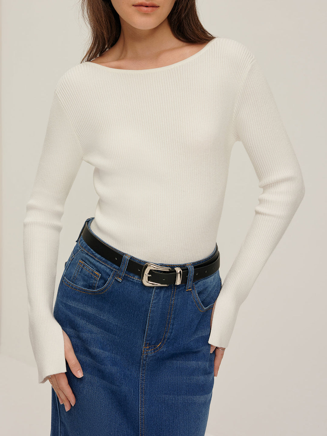 Plain Backless Button Sweater  Liora Lane Boutique Sweaters