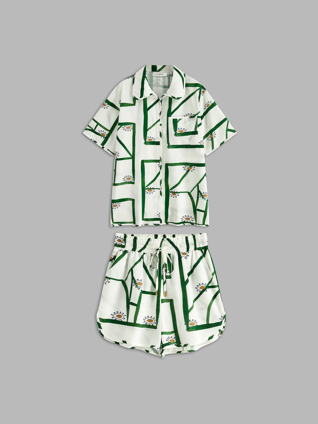 Print Drawstring Shorts Set  Liora Lane Boutique Short Sets