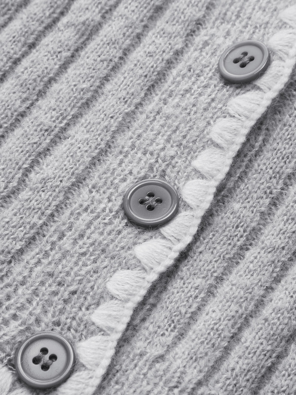 Contrast Embroidered Trim Button Cardigan  Liora Lane Boutique Cardigans