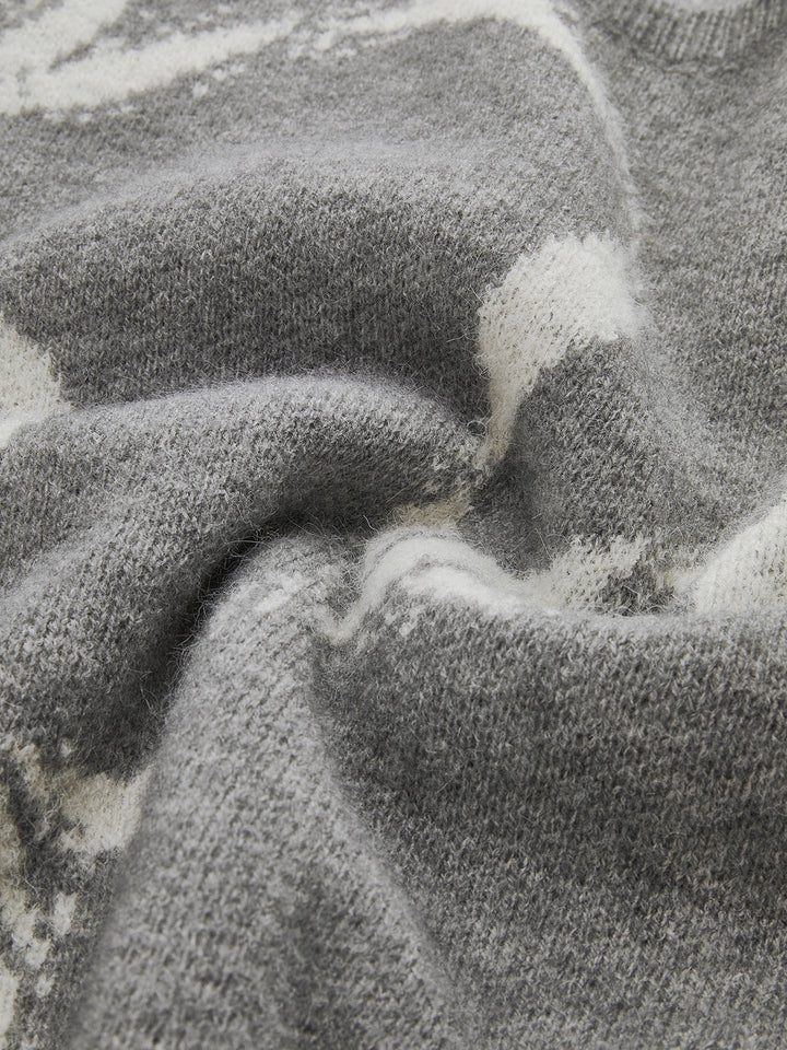 Bow Printed Loose Pullover Sweater  Liora Lane Boutique Sweaters