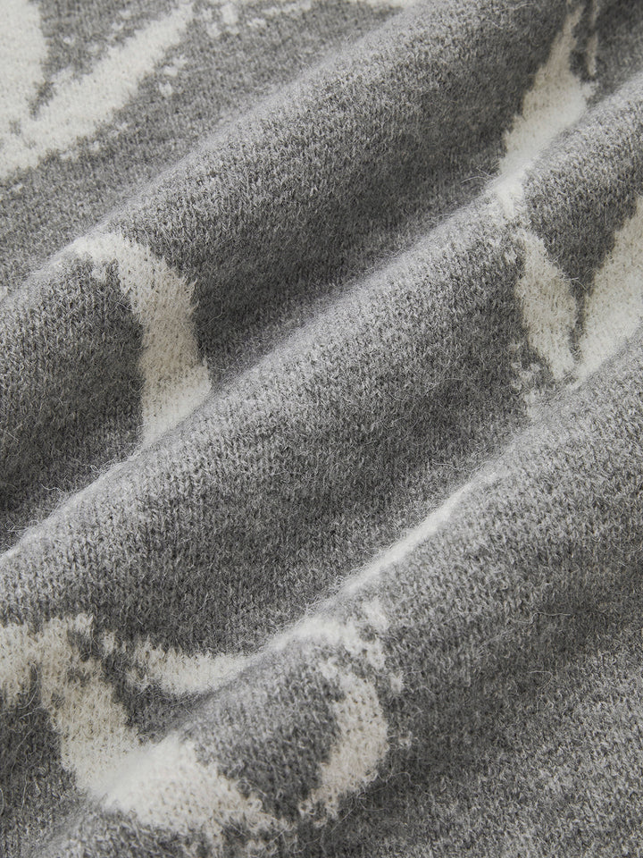 Bow Printed Loose Pullover Sweater  Liora Lane Boutique Sweaters