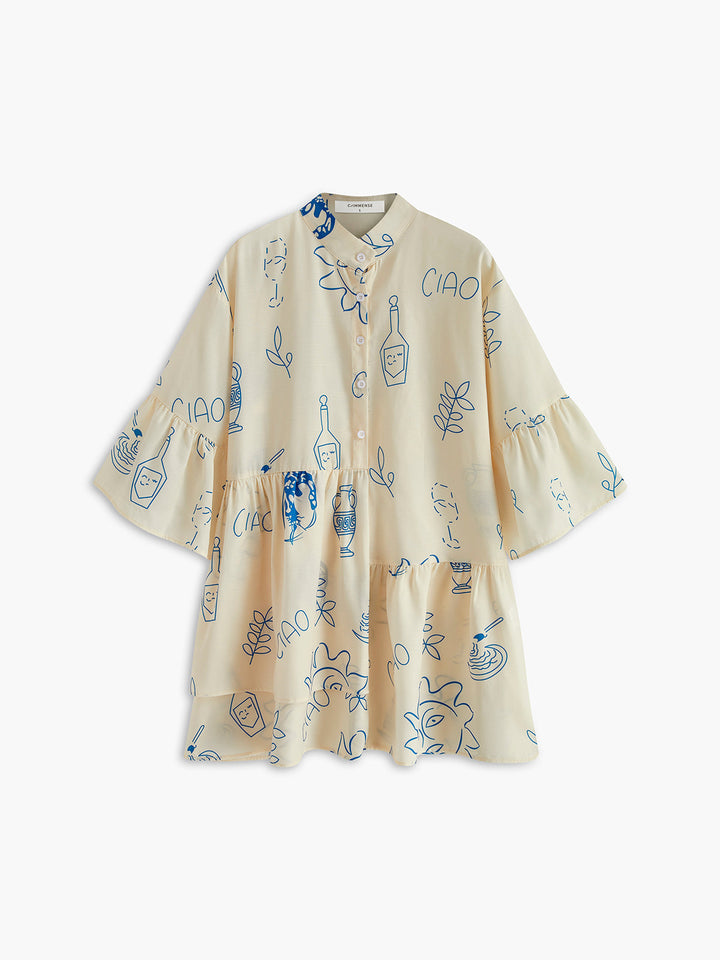 Oversized Sun Print Short Dress  Liora Lane Boutique Dresses