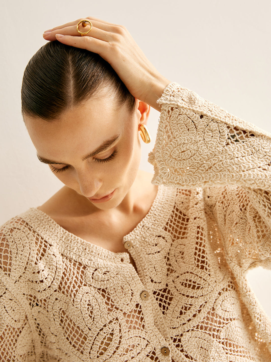 Hollow Button Plisse Cardigan  Liora Lane Boutique Cardigans