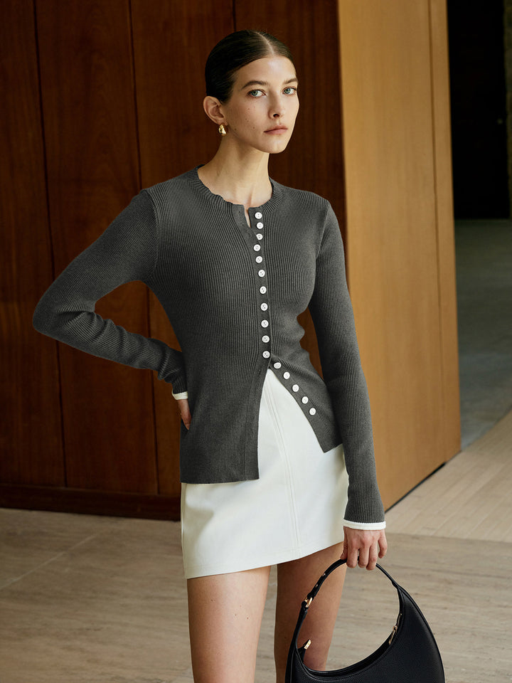 Plain Button Knit Cardigan  Liora Lane Boutique Cardigans