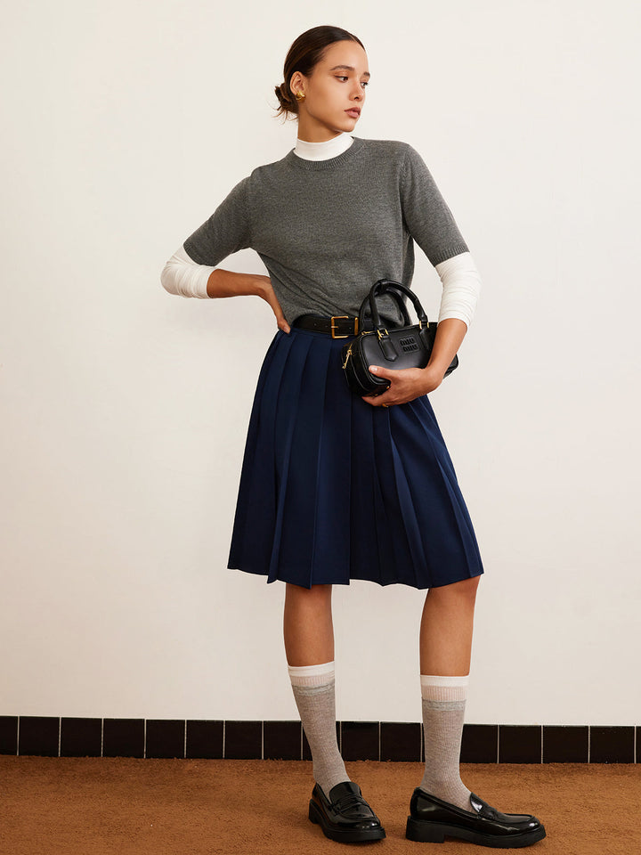 Wool-Blend Crew Neck Knit Top  Liora Lane Boutique Knit Tops