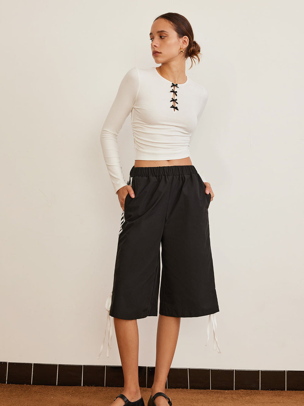 Bow Detail Plain T-Shirt  Liora Lane Boutique T-Shirts