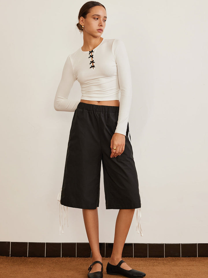 Bow Detail Plain T-Shirt  Liora Lane Boutique T-Shirts