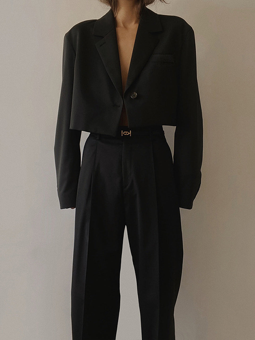 Mind My Business Crop Blazer  Liora Lane Boutique Blazers Black / XL 140.00