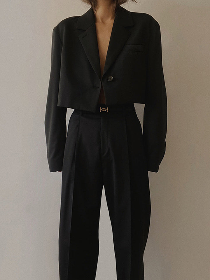 Mind My Business Crop Blazer  Liora Lane Boutique Blazers Black / XL 140.00