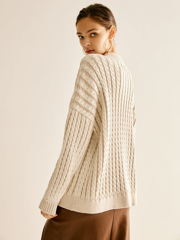 Minimalist Plain Cable Sweater  Liora Lane Boutique Sweaters