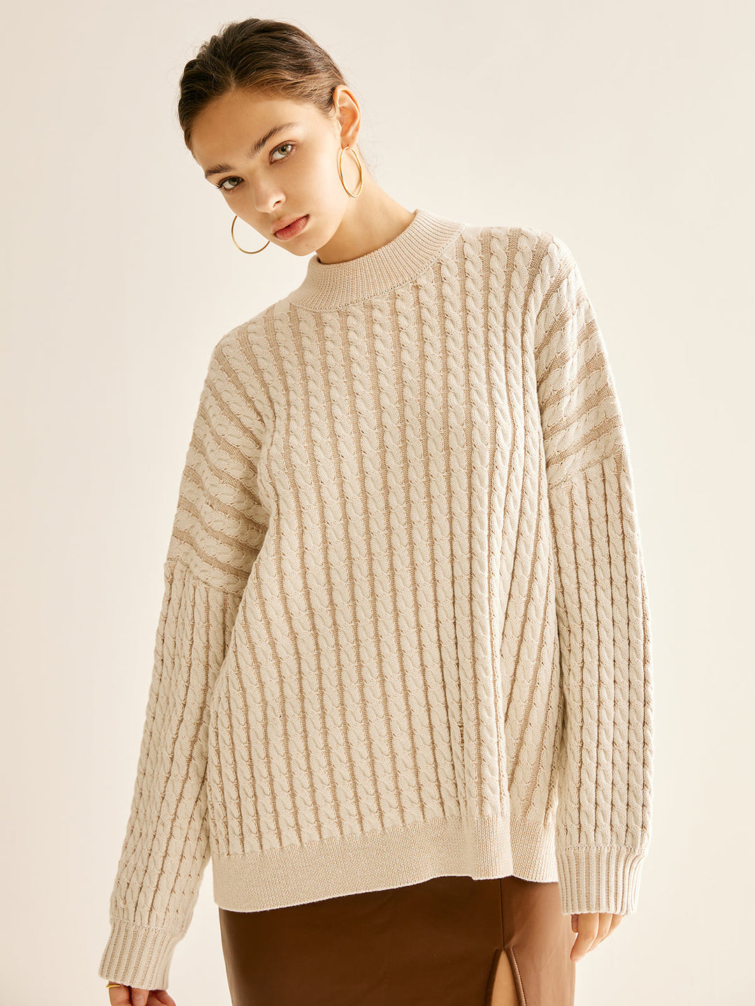 Minimalist Plain Cable Sweater  Liora Lane Boutique Sweaters