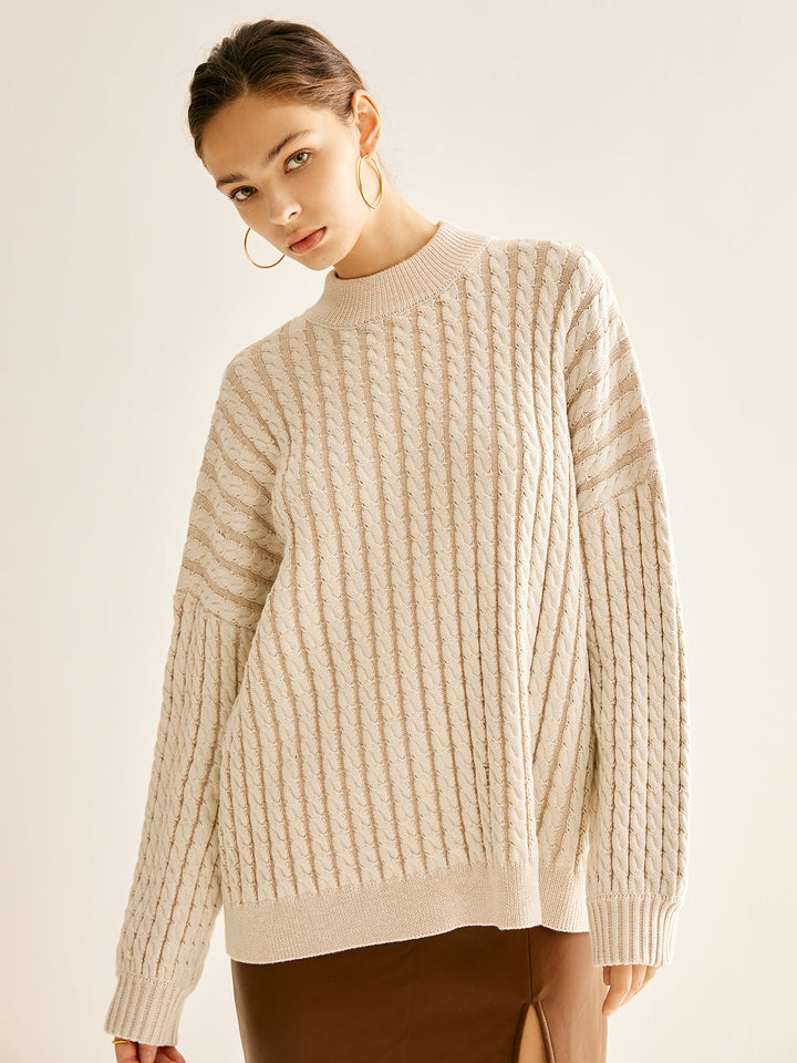 Minimalist Plain Cable Sweater  Liora Lane Boutique Sweaters