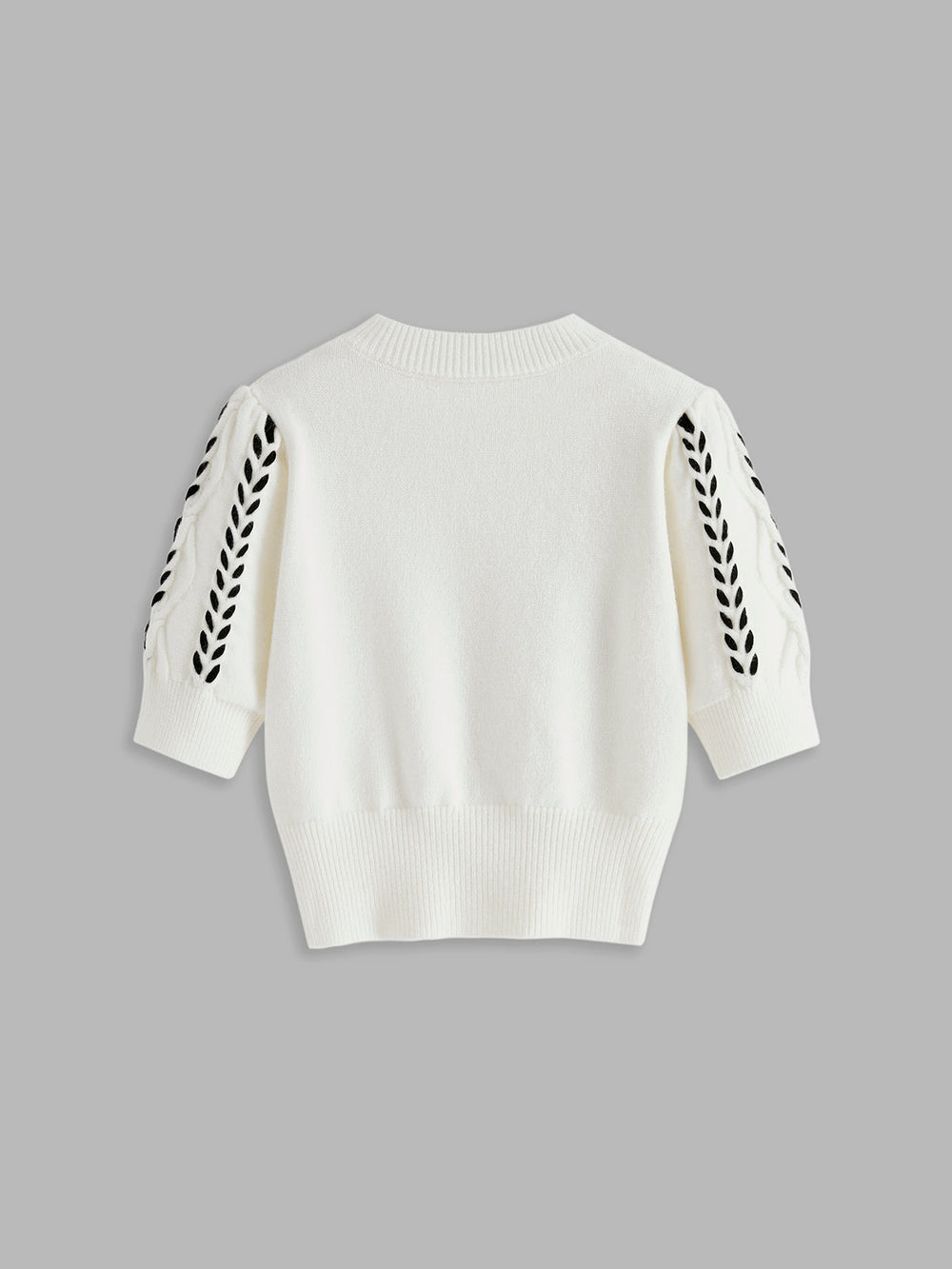 Contrast Binding Cable Knit Top  Liora Lane Boutique Knit Tops