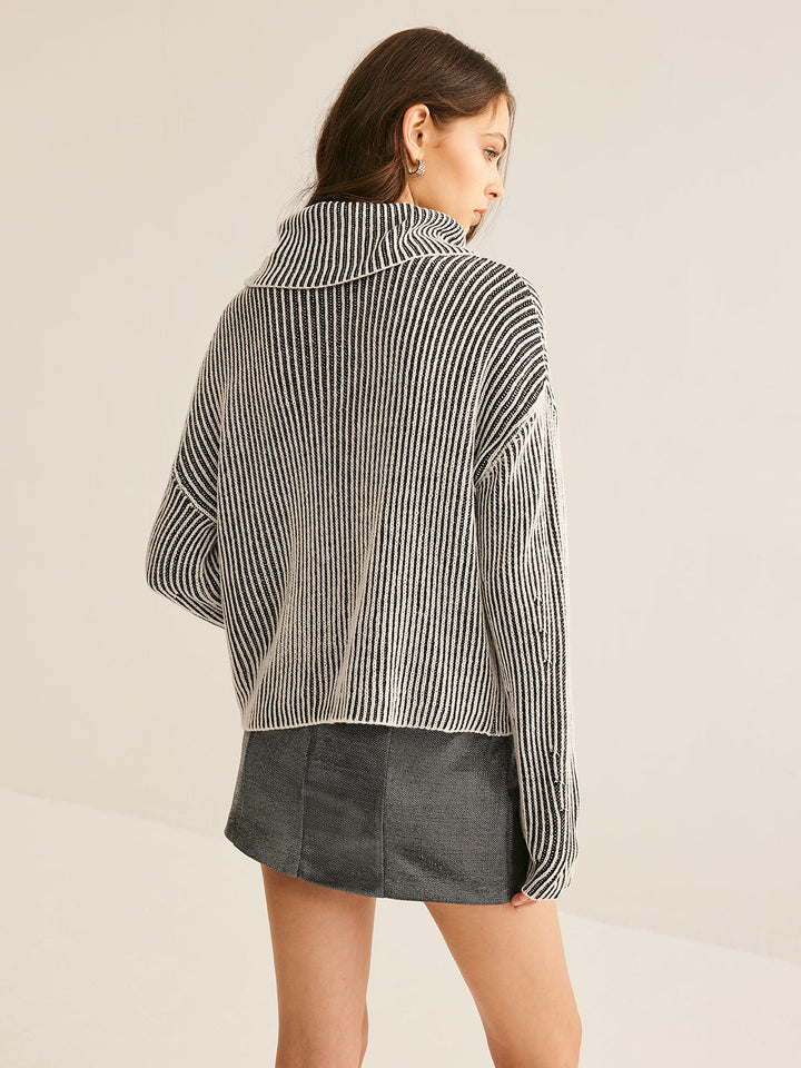 Pinstripe Turtleneck Sweater  Liora Lane Boutique Sweaters