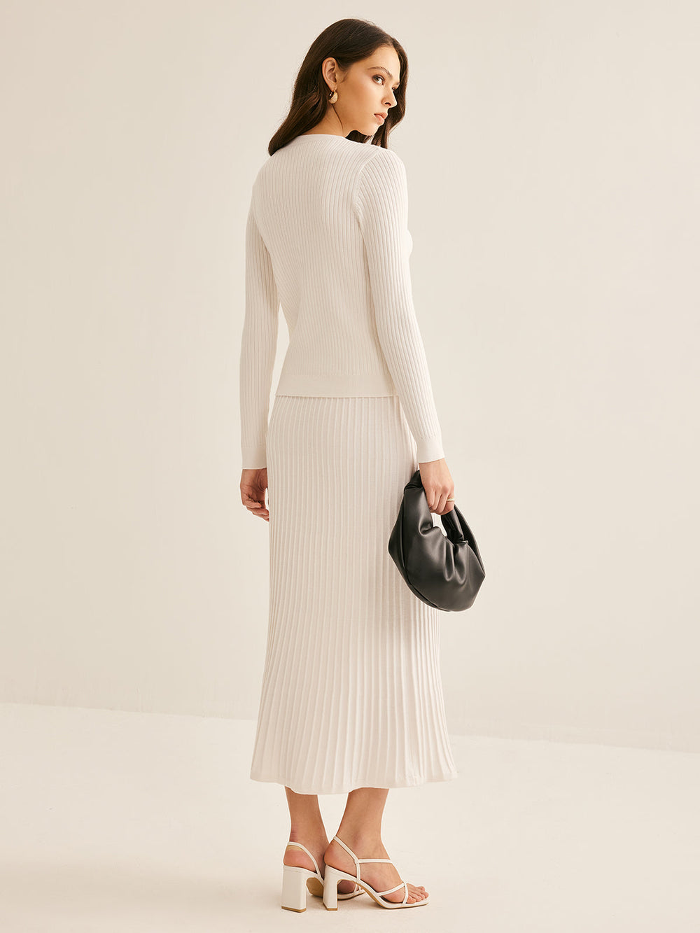 Elegant Button Pleated Sweater Co-ords  Liora Lane Boutique Sweater Co-ords