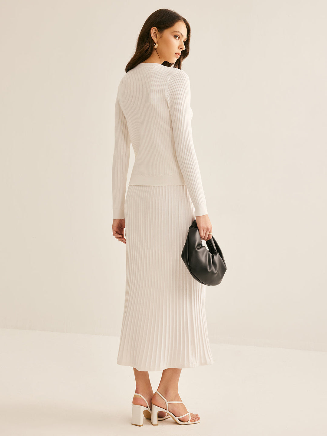 Elegant Button Pleated Sweater Co-ords  Liora Lane Boutique Sweater Co-ords