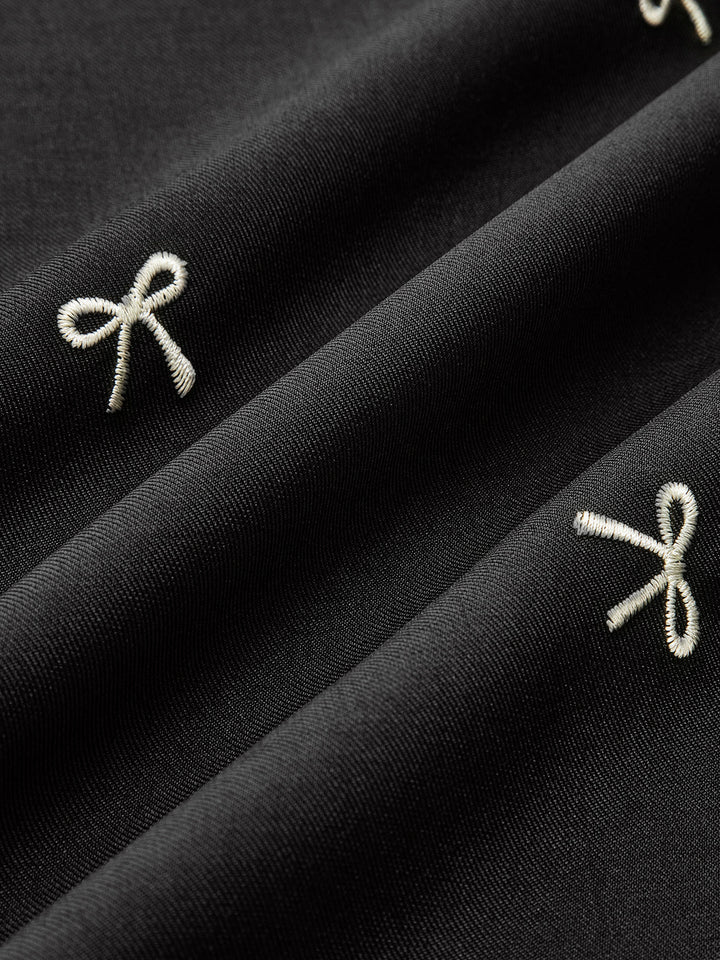 Bow Detail Zipper A Line Skirt  Liora Lane Boutique Skirts