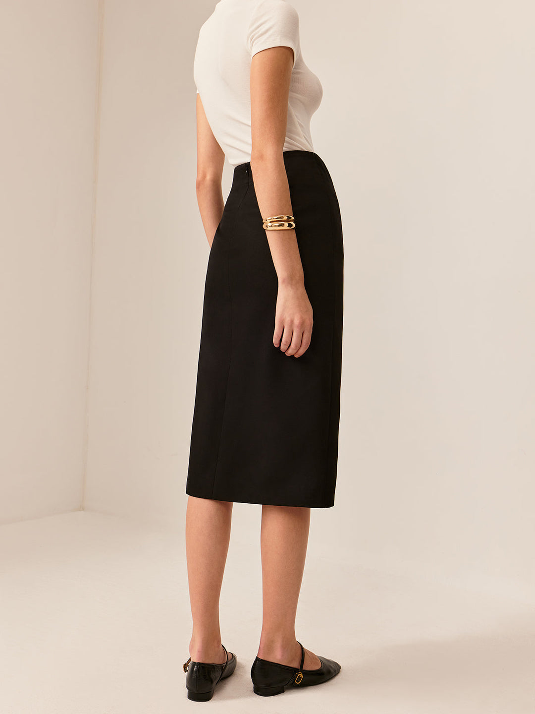Metal-Detail Split Midi Skirt  Liora Lane Boutique Skirts