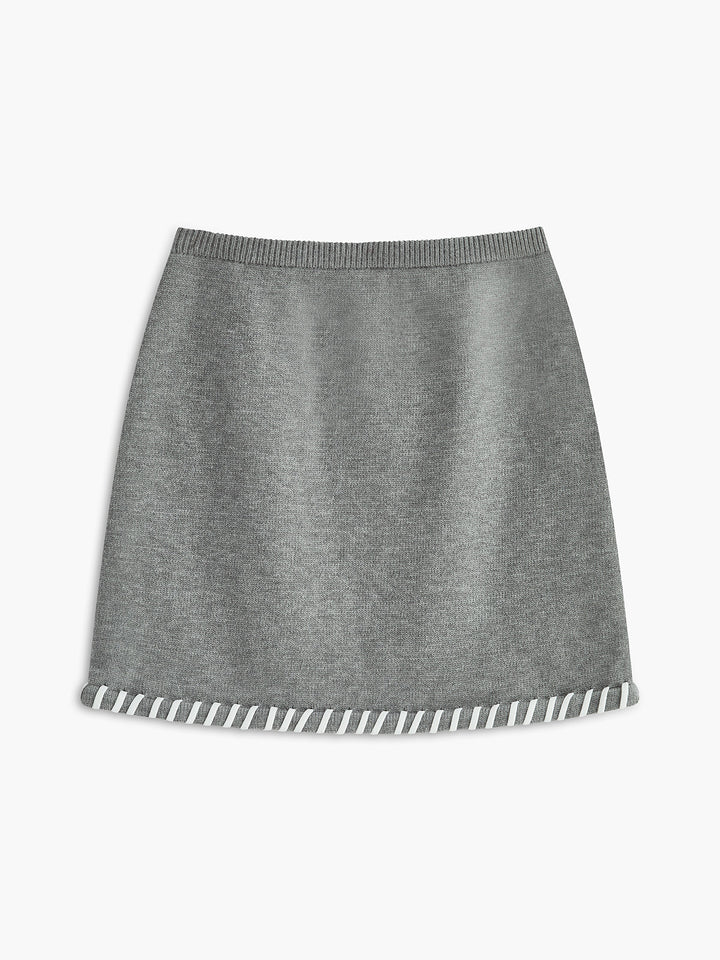 Contrast Trim Sleeveless Skirt Set  Liora Lane Boutique Skirt Sets