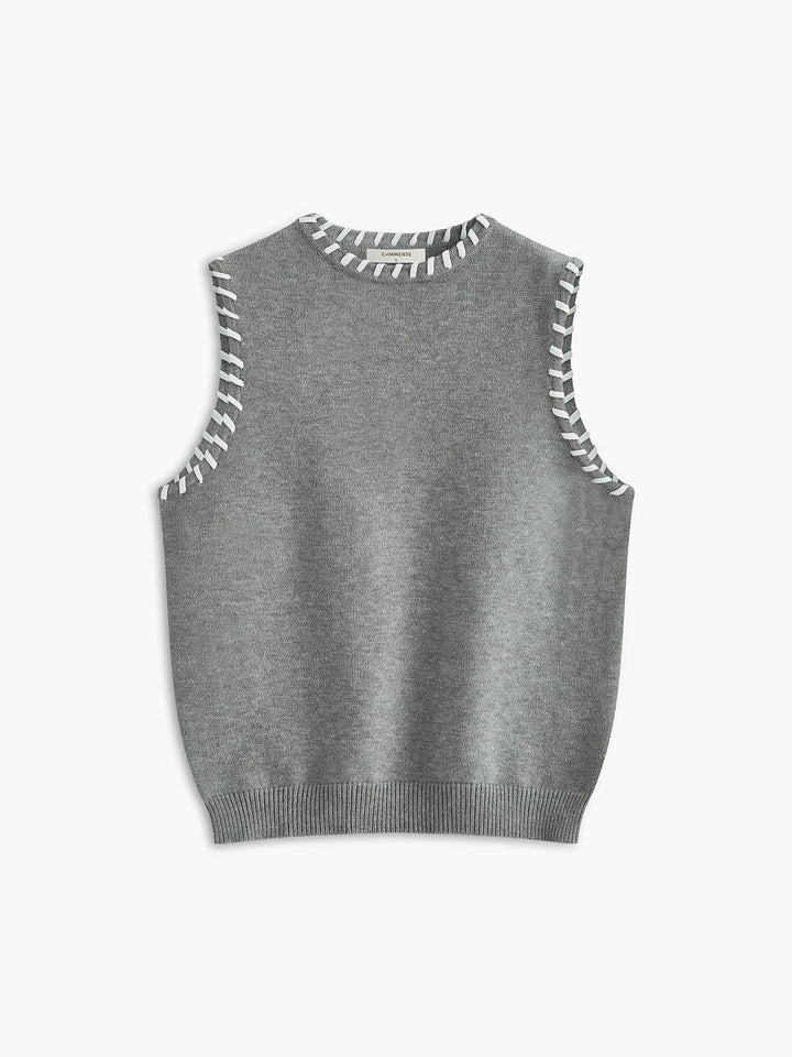 Contrast Trim Sleeveless Skirt Set  Liora Lane Boutique Skirt Sets