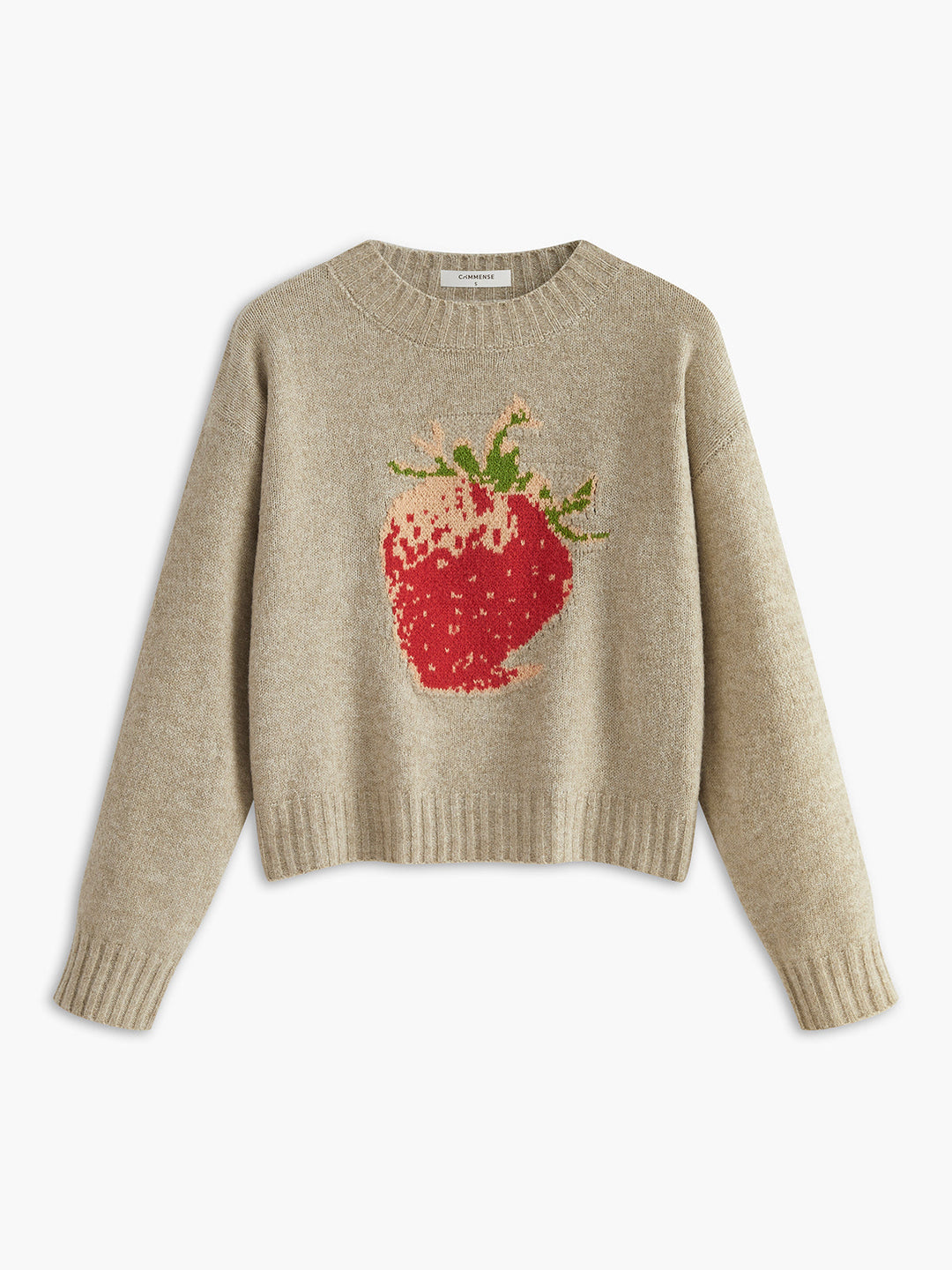 Crew Neck Strawberry Warm Sweater  Liora Lane Boutique Sweaters Apricot / XL 36.00