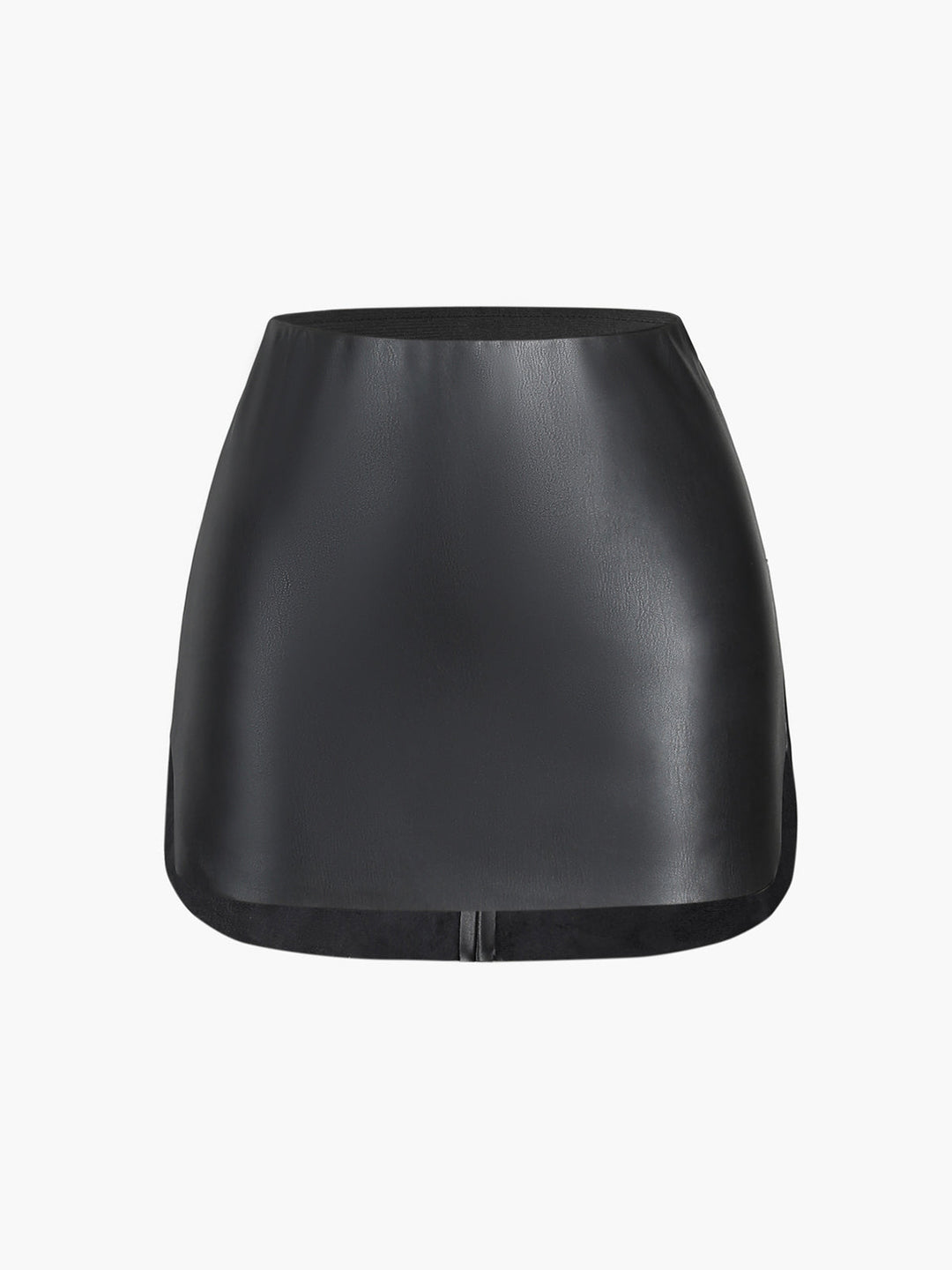 Faux Leather Zippered Mini Skirt  Liora Lane Boutique Skirts Black / XL 24.00