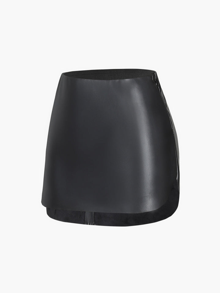 Faux Leather Zippered Mini Skirt  Liora Lane Boutique Skirts
