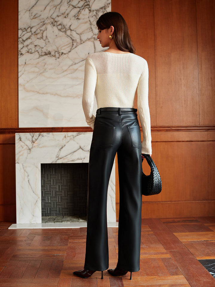 Panel Ribbed Slim Sweater  Liora Lane Boutique Sweaters