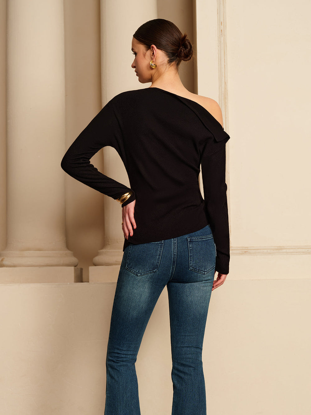 Asymmetrical Pleated Stretch T-Shirt  Liora Lane Boutique T-Shirts