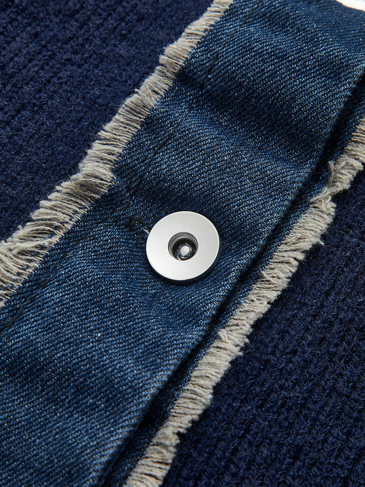 Panel Breasted Stretch Lapel Knit Top  Liora Lane Boutique Knit Tops