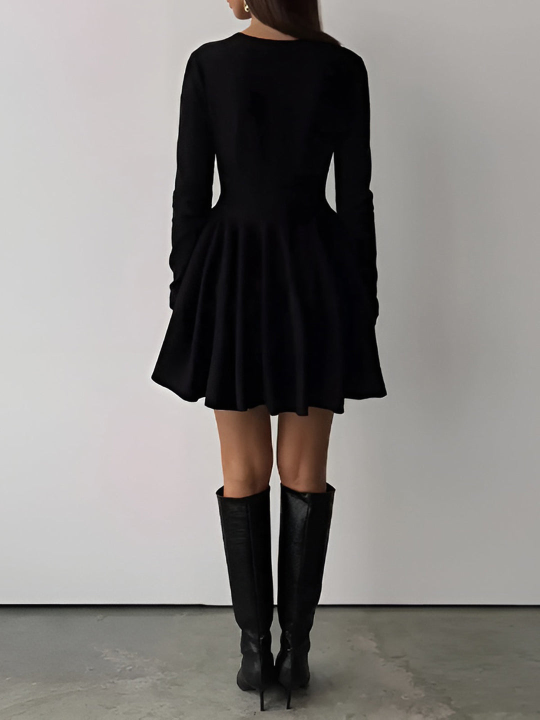 Plain Pleated Sweater Short Dress  Liora Lane Boutique Sweater Dresses