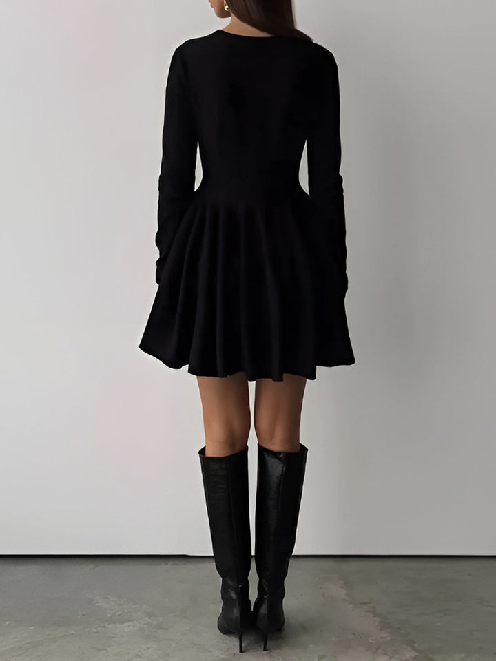 Plain Pleated Sweater Short Dress  Liora Lane Boutique Sweater Dresses