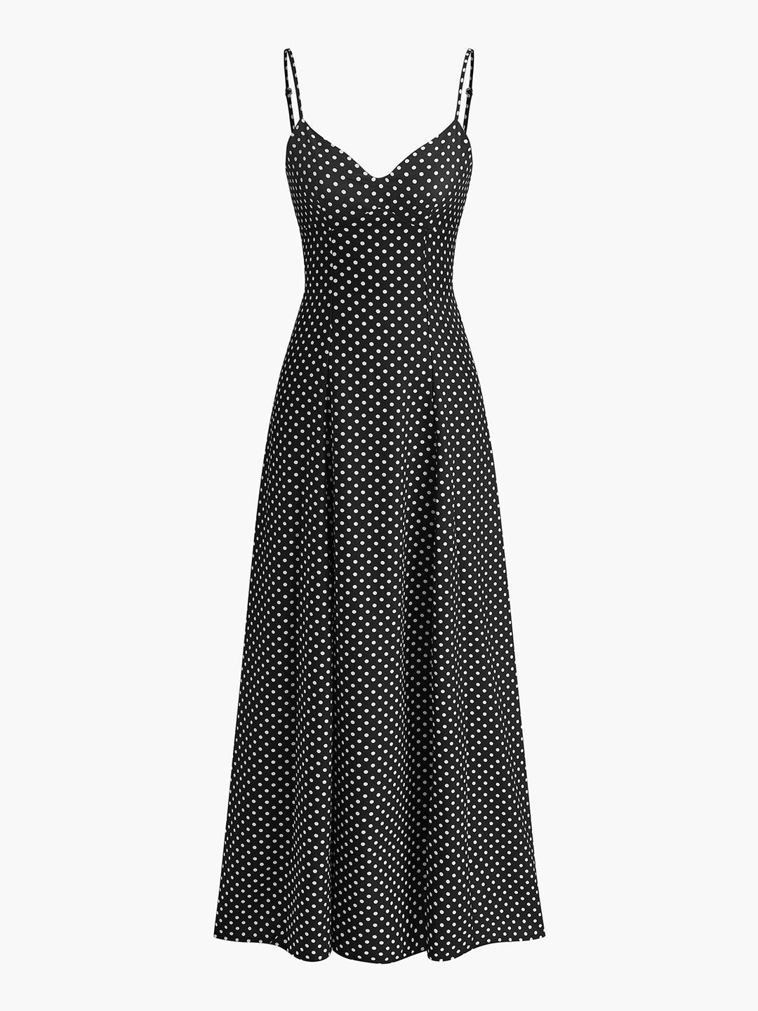 Polka Dot Sweetheart Cami Dress  Liora Lane Boutique Dresses Black / XL 94.99
