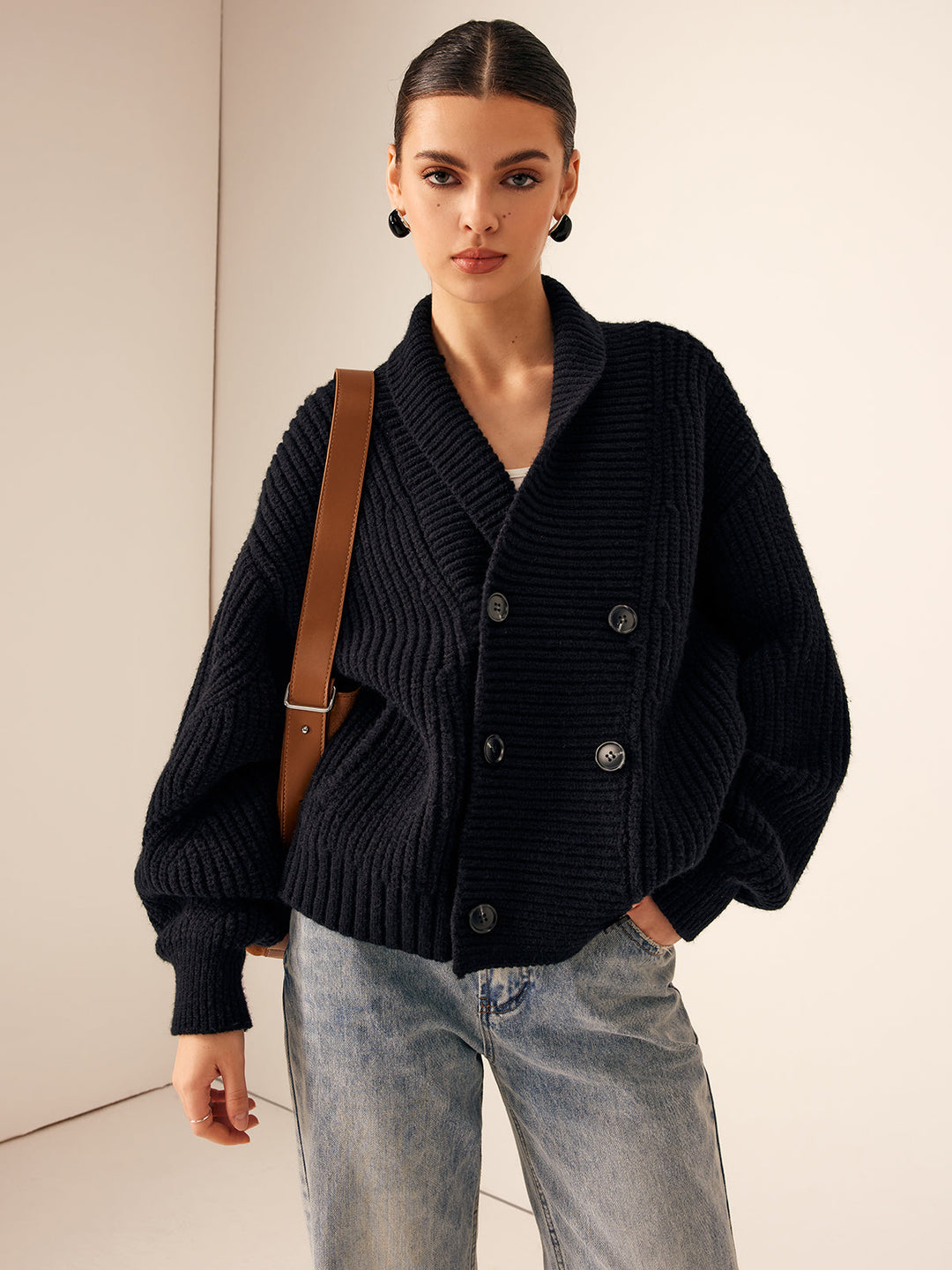 Ribbed Lapel Button Knit Outerwear  Liora Lane Boutique Knit Outerwear