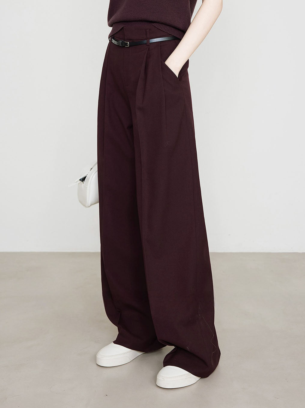 Utility High-Waist Pleated Pants Without Belt  Liora Lane Boutique Pants